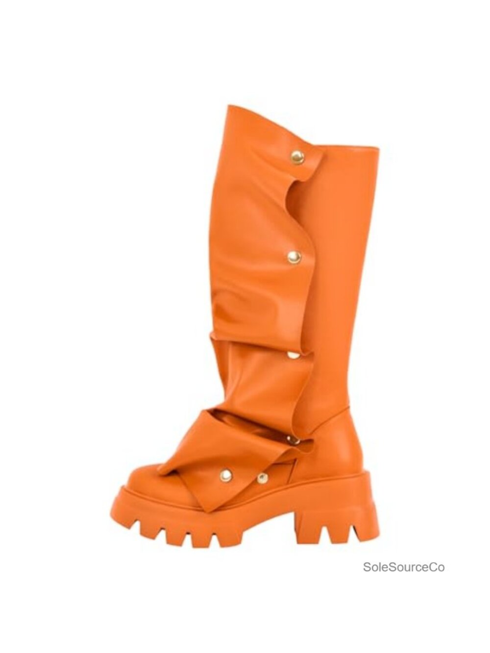 Women's Platform Mid Calf Pull On Boots Block Heel Round Toe Western Fold Over